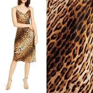 L'AGENCE Jodie Silk Cheetah Print Slip Dress Leopard Size 2